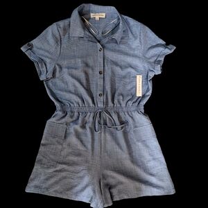 Emma & Michele Chambray Blue Romper